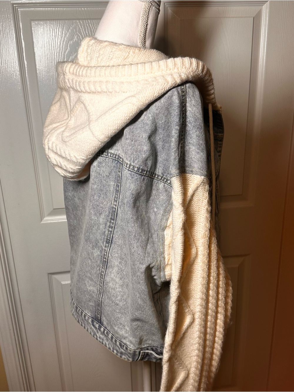Elan Blue Knit Pullover with Cream Sherpa Collar